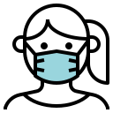 girl wearing a facemask