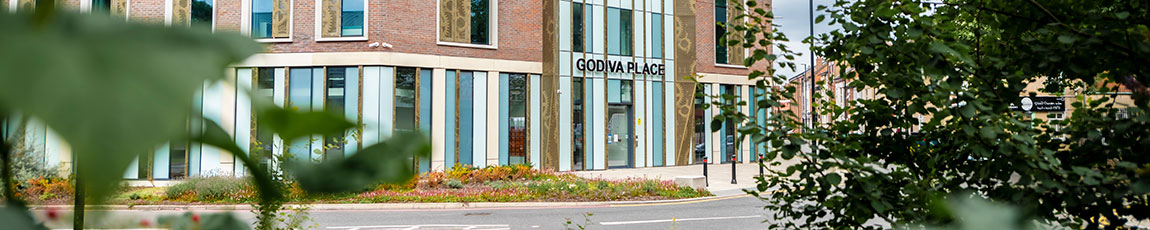 Exterior view of Godiva Place accommodation building