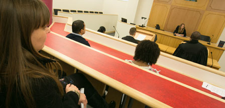 Students seen in the moot room