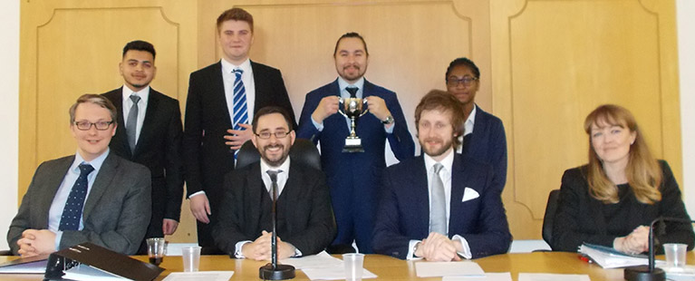Coventry Law School student winners and judging panel 2017