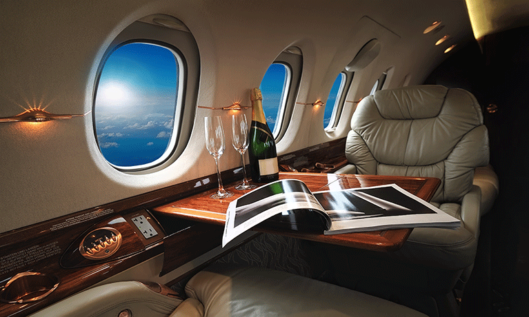 luxury seat on a plane