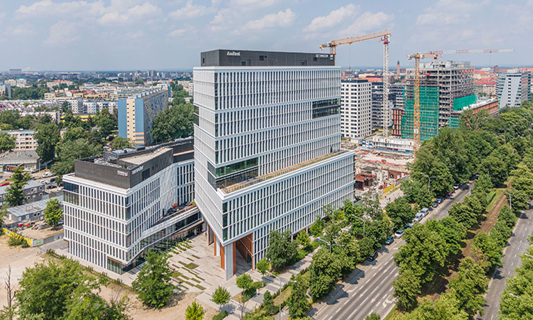 Aerial view of Wroclaw campus