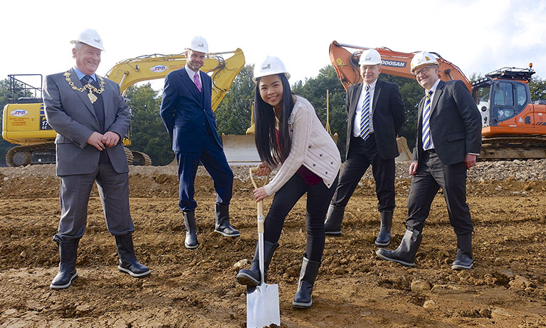 Breaking ground on the new campus soil