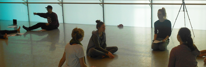 dancers sitting talking