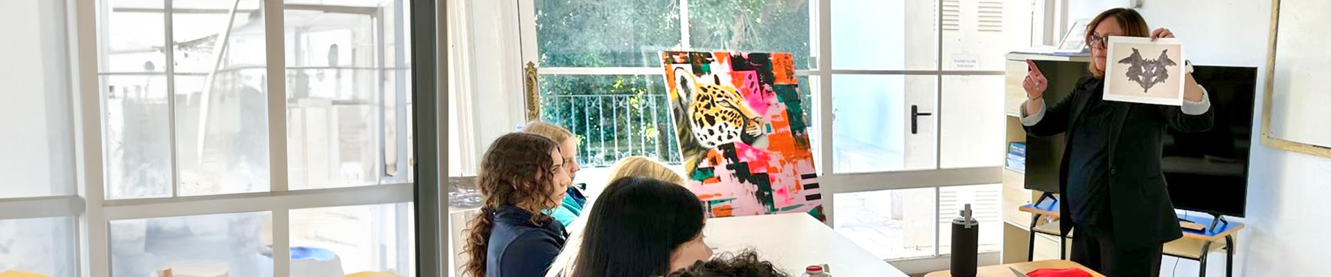 Emma-Maria in her classroom with students