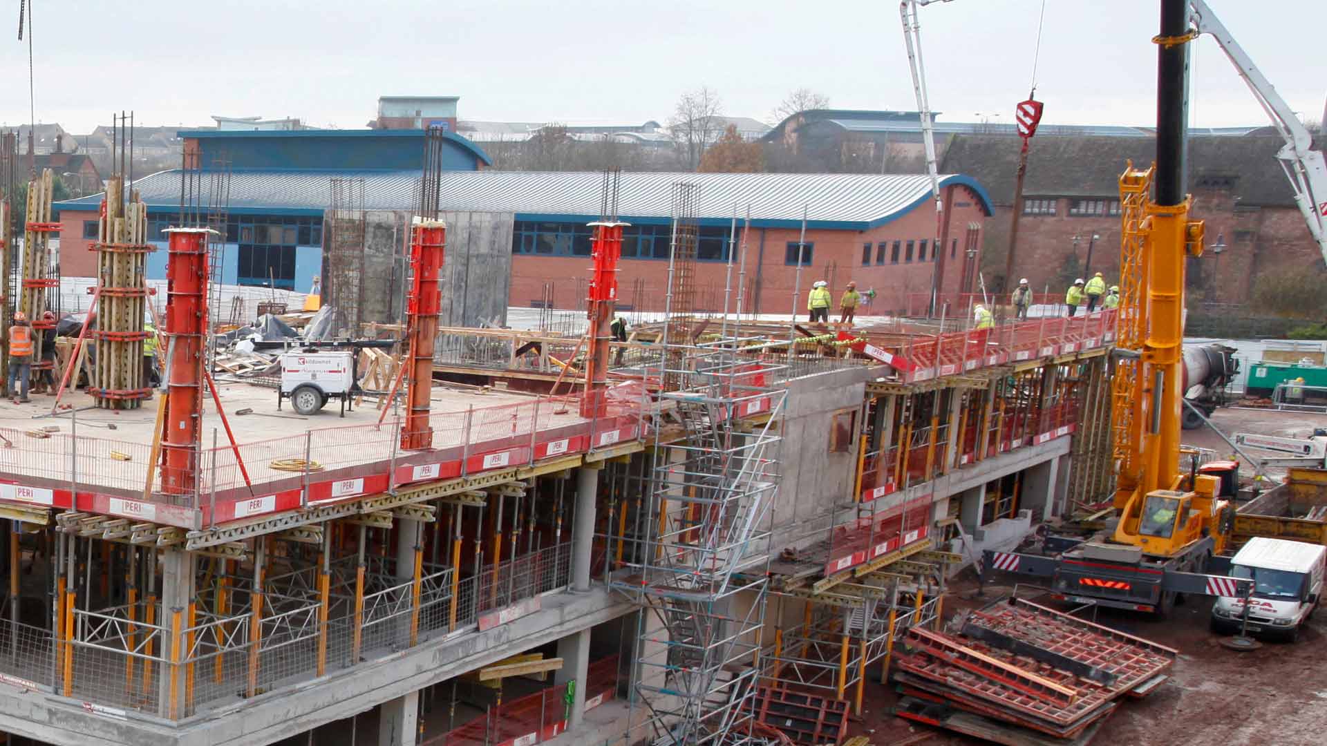 A multistorey building being built