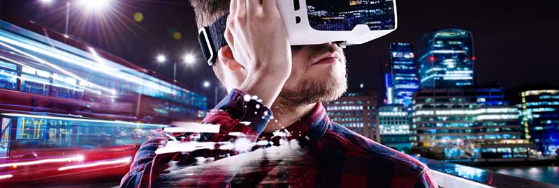 a man wearing an VR headset