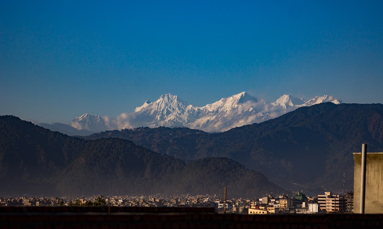 Nepal at foot of Himalayas