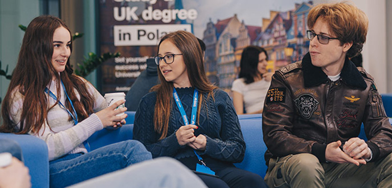 Students sitting together at an event