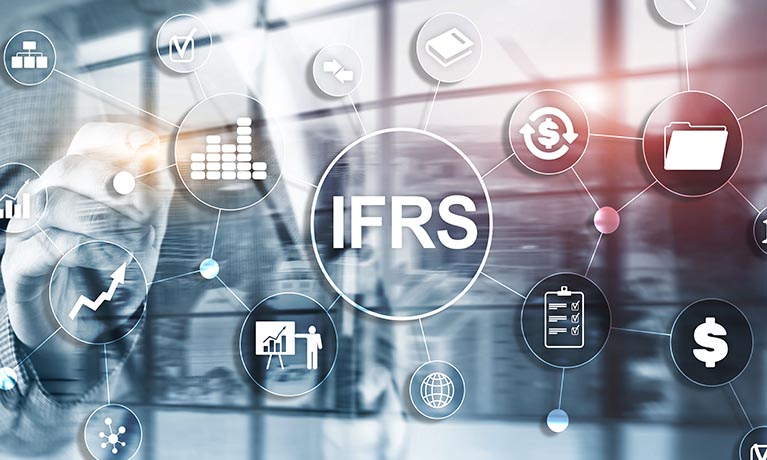 Abstract image showing financial symbols.