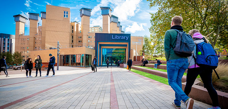 The entrance of Lanchester Library