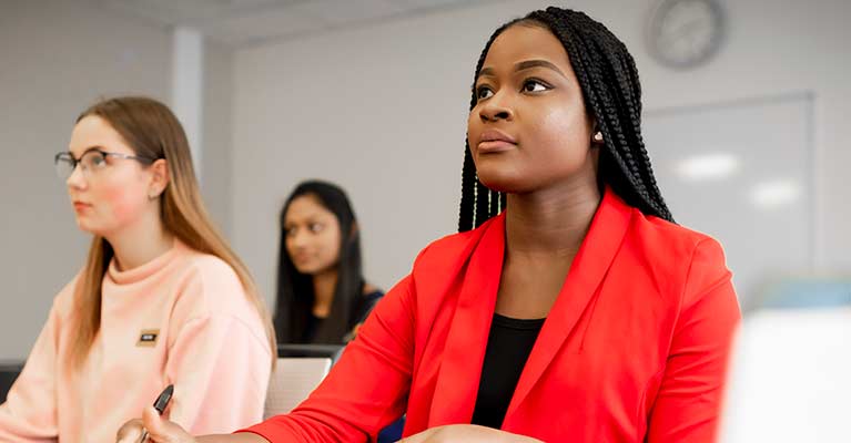 Students sitting in a lecture room