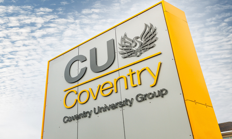 Outside of the CU Coventry building on a clear day
