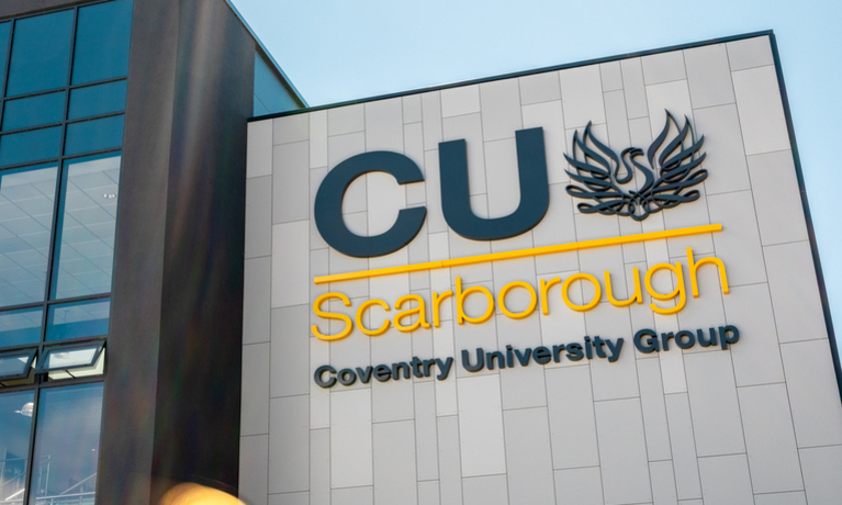 Outside of the CU scarborough building on a clear day