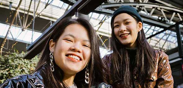 Two smiling students
