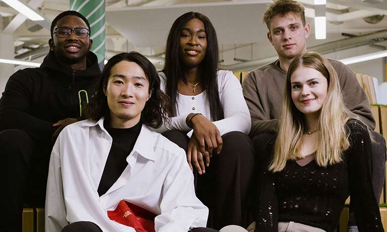 group of smiling students