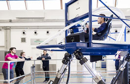 Student working in a Cruden F1 simulator