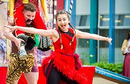 Young people dancing at a street festival