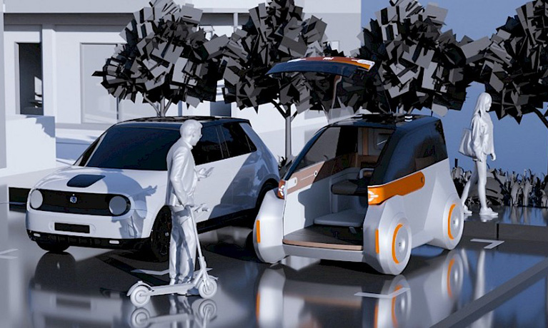 3D model of cars in car park