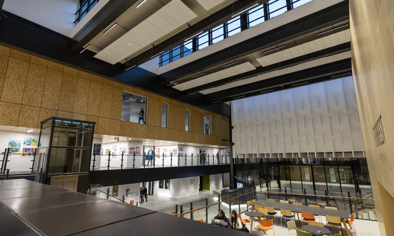 Inside view of the Delia Derbyshire building