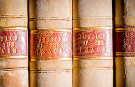 book spines in a row on a shelf