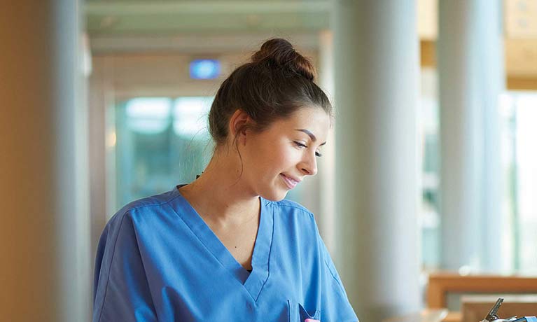 nurse with clipboard