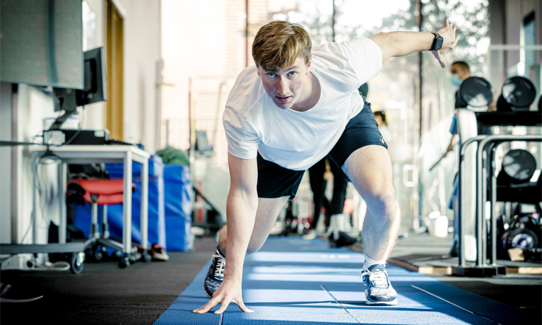 Student using sports facilities