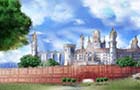 Watercolour illustration of a castle