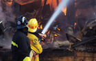 Firefighters putting out a fire