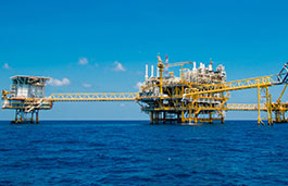 Energy platforms in the sea.