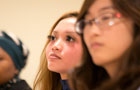 Close up of three ladies faces