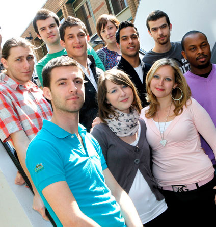 Group of students looking forward