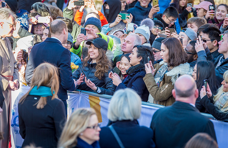 The Duke of Cambridge meeting the crowds