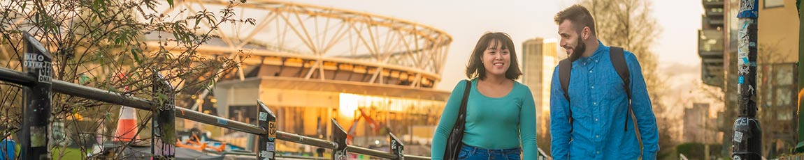 Young adults walking in a city centre