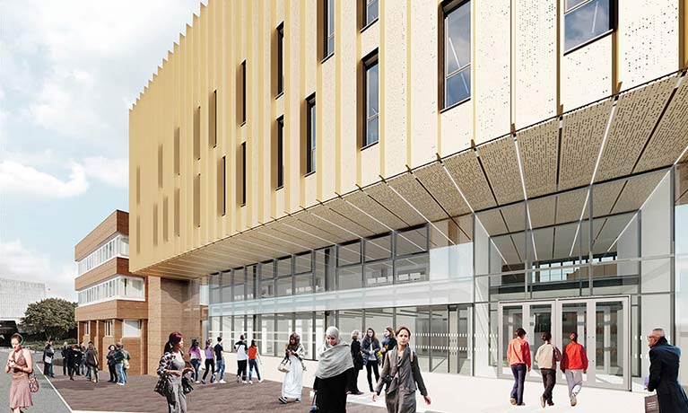 Architect impression of the new Delia Derbyshire Arts and Humanities building.