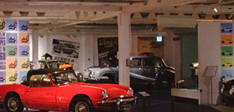 old red car in the museum