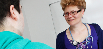 doctor smiling at patient