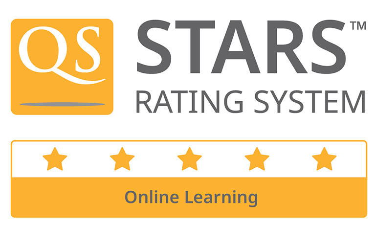 QS stars rating 5 stars for online learning