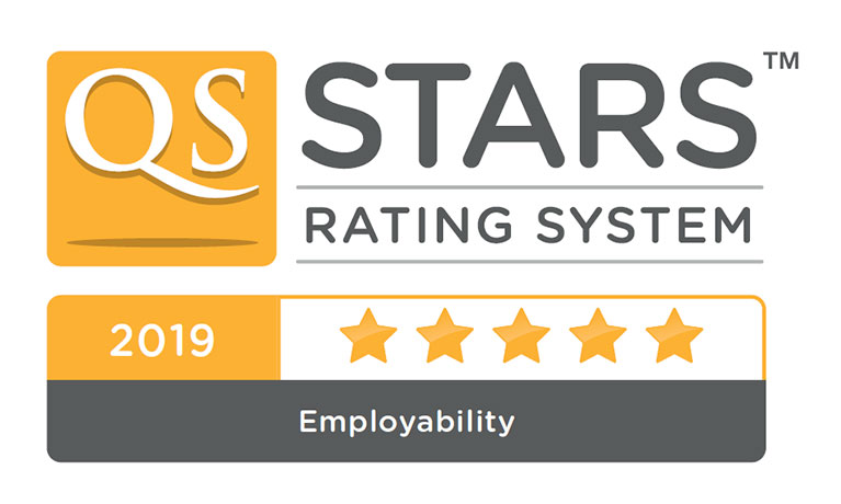 QS Stars 5 stars for employability logo