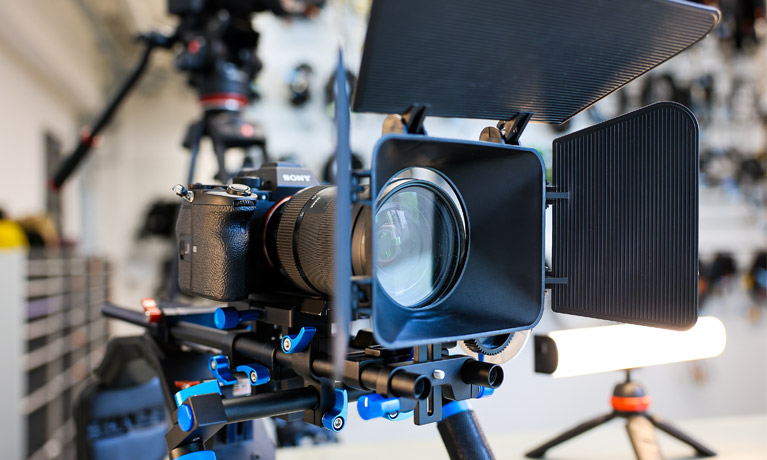 A close up of media equipment available from the media loan service