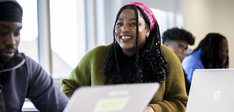 student smiling