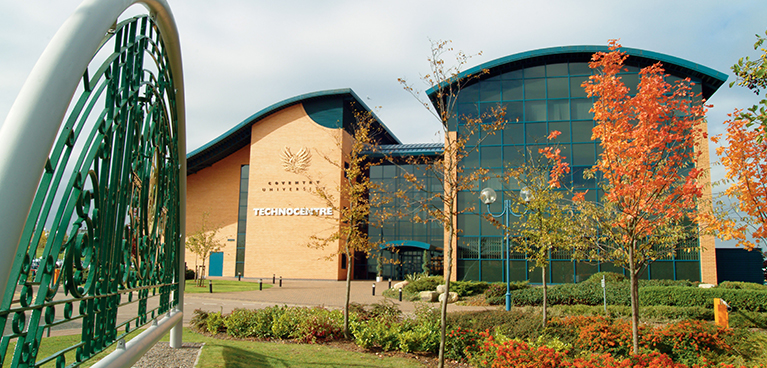 Technology Centre at Coventry University on a sunny day.