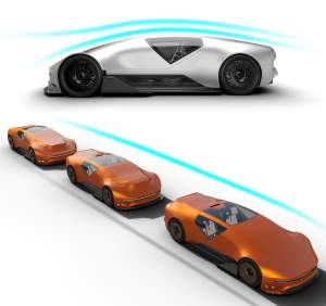 An illustration of autonomous vehicles