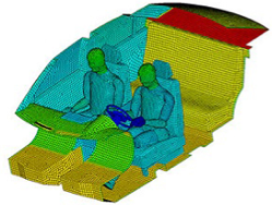 Illustration of people in a car with an electrical thermal look