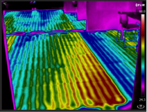 thermal imaging camera view of tiled floor