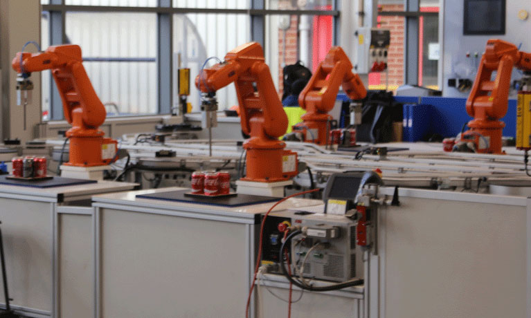 A labratory full of robotic machinery