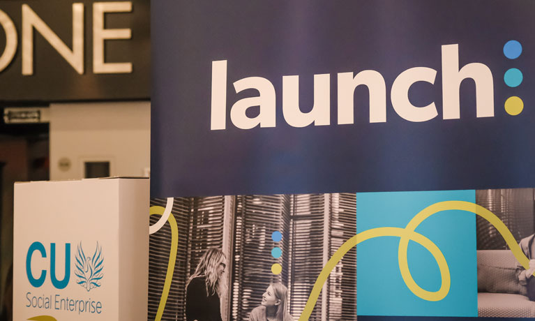 Launch event banner