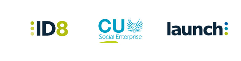 ID8, CU Social Enterprise and Launch logos