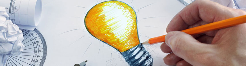 Sketch of a yellow lightbulb