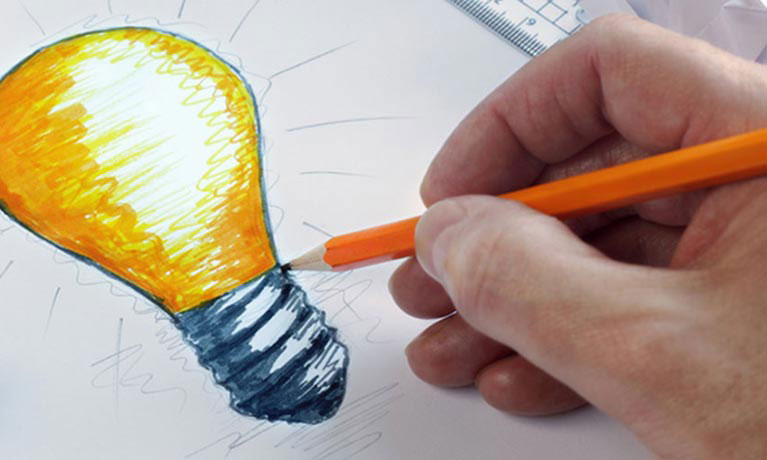 Sketched image of a light bulb